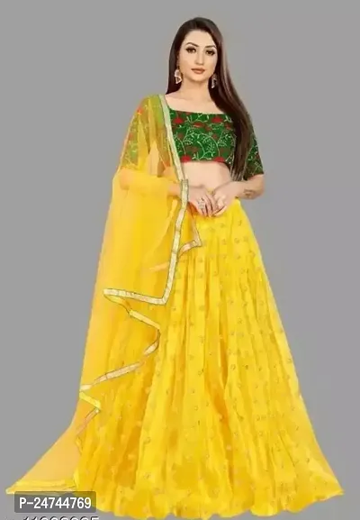 Stylish Multicoloured Net  Lehenga Choli Set For Women-thumb0