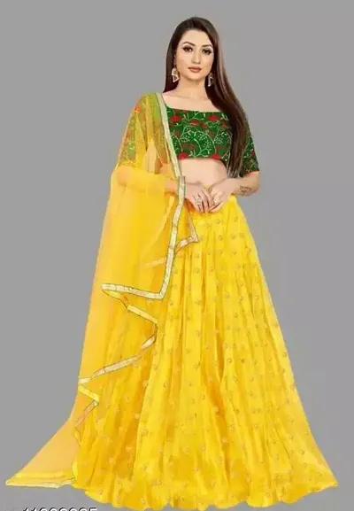 Stylish Net Lehenga Choli Set For Women