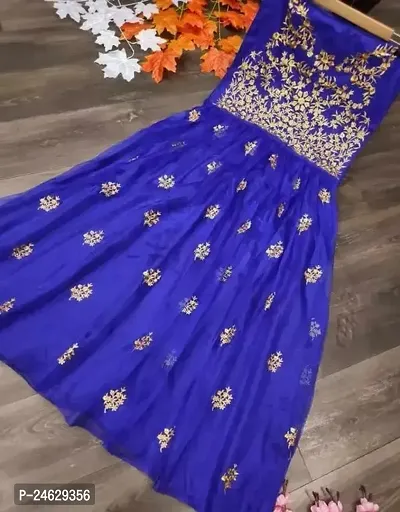 Stylish Women Net Festive and Party wear Semi Stitched Ethnic Gown-thumb0