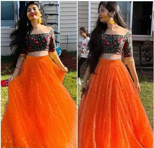 Stylish Net Lehenga Choli Set For Women