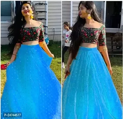 Stylish Multicoloured Net  Lehenga Choli Set For Women