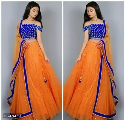 Stylish Multicoloured Net  Lehenga Choli Set For Women