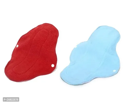 Large Cloth Sanitary Pad Red/Skyblue For Women Pack Of 2