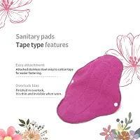 Pack Of5 Pink Reusable Cloth Period Pads Washable Napkin For Heavy Flow Leakproof Overnight Protects,Large Sanitary Pads Set With Wings For Women-thumb3