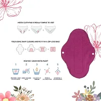 Pink Reusable Cloth Period Pads Washable Napkin For Heavy Flow Leakproof Overnight Protects,Large Sanitary Pads Set With Wings For Women,Washable Cloth Panty Liners Period Padspack Of 2-thumb2