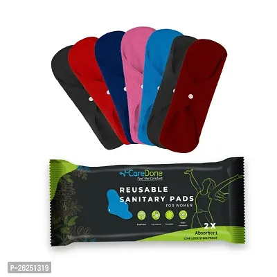 CareDone Reusable Washable Sanitary Cloth Pads Napkins Eco-Friendly Menstrual Hygiene Solutions Cloths Pads. (pack of 7)