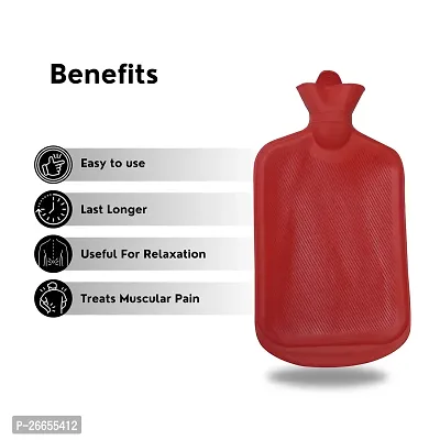 CareDone Hot Water Bag Hot Bag pain relief 2L Hot Water Heating Pad Rubber (Pack Of 1) Assorted Colours-thumb2