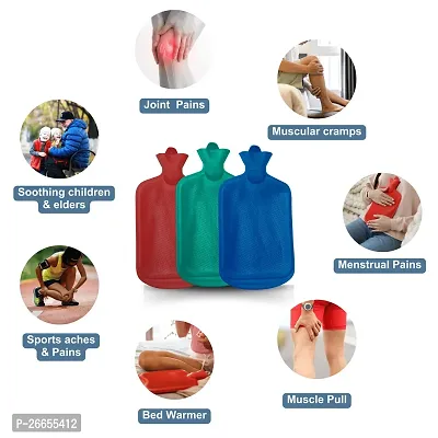 CareDone Hot Water Bag Hot Bag pain relief 2L Hot Water Heating Pad Rubber (Pack Of 1) Assorted Colours-thumb3