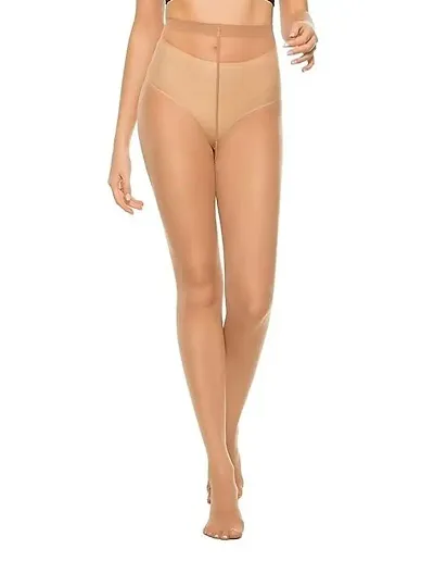 Stylish Beige Nylon Stockings For Women