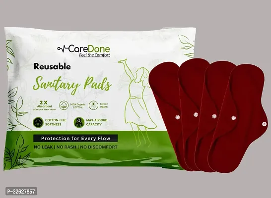 CareDone Reusable Sanitary Cloth Pads (Pack of 4)