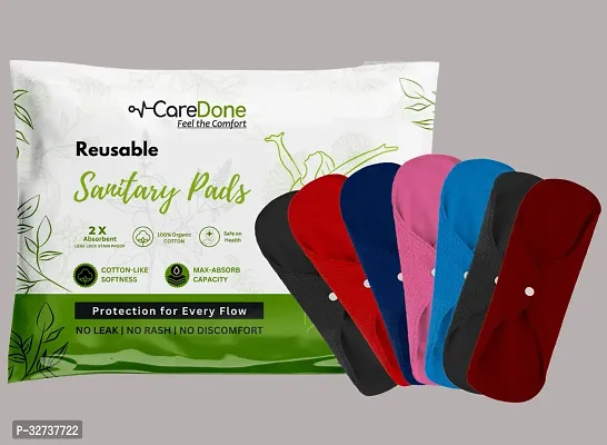 CareDone Reusable Sanitary Cloth Pads for Women (Pack of 7)-thumb0