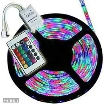 RSCT 4 Meter LED Strip Lights Waterproof LED Light Strip with Bright RGB Color Changing Light Strip with 24 Keys IR Remote Controller and Power Supply for Home (Multicolor) (Transitional)-thumb0