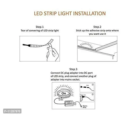 Led Strip RSCT 4 Meter 2835 Cove Cool White Led Light Non Waterproof Fall Ceiling Light for Diwali,Chritmas Decoration with Adaptor/Driver Include (Cool White ,60 Led/Meter)-thumb2