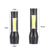 RSCT Torch Lights Rechargeable Quality LED Flashlight with COB Light Mini Waterproof Portable LED COB Flashlight USB Rechargeable 3 Modes Clip Light (Mini Torch)-thumb2