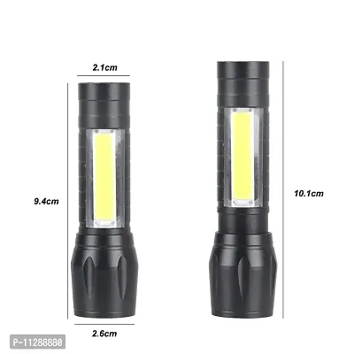 RSCT Torch Lights Rechargeable Quality LED Flashlight with COB Light Mini Waterproof Portable LED COB Flashlight USB Rechargeable 3 Modes Clip Light (Mini Torch)-thumb3