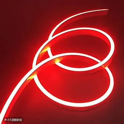 RSCT Neon Rope Light Silicon DC Light (5 Meter/16.4 Feet) or Indoor and Outdoor Flexible Waterproof Home Decorative Light with 12v DC Adapter Include- Red-thumb2