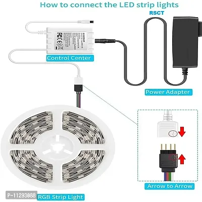 RSCT 4 Meter LED Strip Lights Waterproof LED Light Strip with Bright RGB Color Changing Light Strip with 24 Keys IR Remote Controller and Power Supply for Home (Multicolor)|| Make in India ||-thumb5