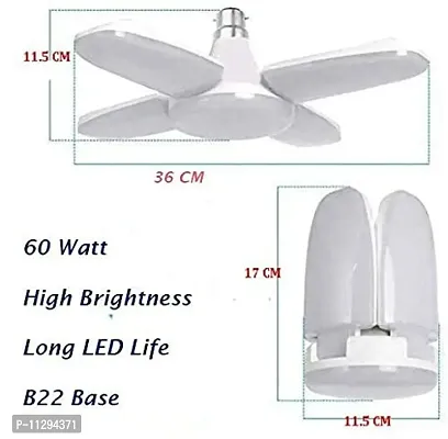 RSCT LED Bulb Lamp B22 Foldable Light, 25W 4-Leaf Fan Blade Bright LED Bulb with Angle Adjustable Home Ceiling Lights, AC160-265V, Home Decoration (Cool White)-thumb4