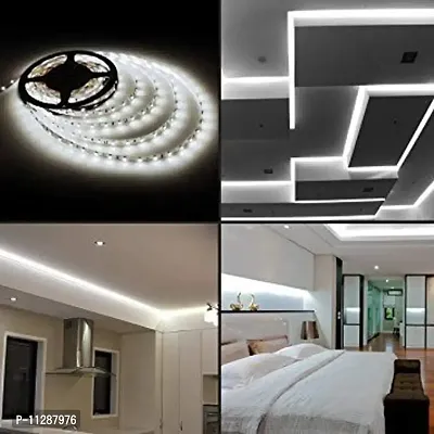 Led Strip RSCT 4 Meter 2835 Cove Cool White Led Light Non Waterproof Fall Ceiling Light for Diwali,Chritmas Decoration with Adaptor/Driver Include (Cool White ,60 Led/Meter)-thumb5