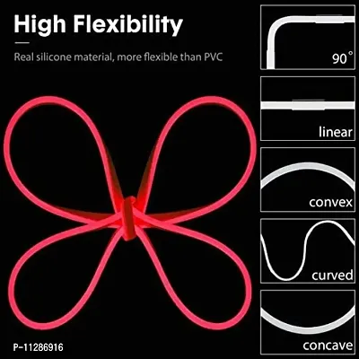 RSCT Neon Rope Light Silicon DC Light (5 Meter/16.4 Feet) or Indoor and Outdoor Flexible Waterproof Home Decorative Light with 12v DC Adapter Include- Red-thumb3