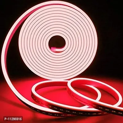 RSCT Neon Rope Light Silicon DC Light (5 Meter/16.4 Feet) or Indoor and Outdoor Flexible Waterproof Home Decorative Light with 12v DC Adapter Include- Red-thumb0