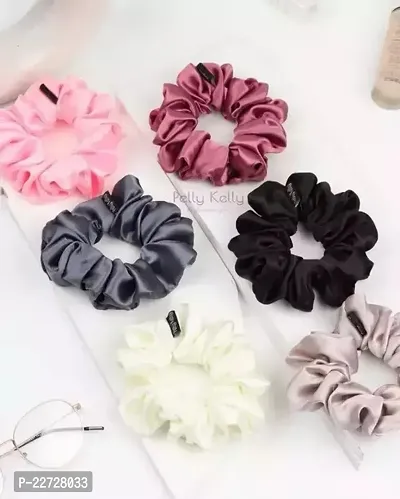 Satin Scrunchies For Women And Girls, Scrunchy And Hair Band For Women Pack Of 6