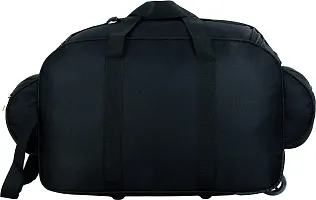 Epoch Nylon 55 litres Waterproof Strolley Duffle Bag- 2 Wheels - Luggage Bag - (Black)-thumb2