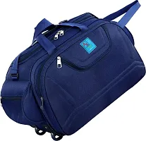 Epoch Nylon 55 litres Waterproof Strolley Duffle Bag- 2 Wheels - Luggage Bag - (Navy Blue)-thumb3