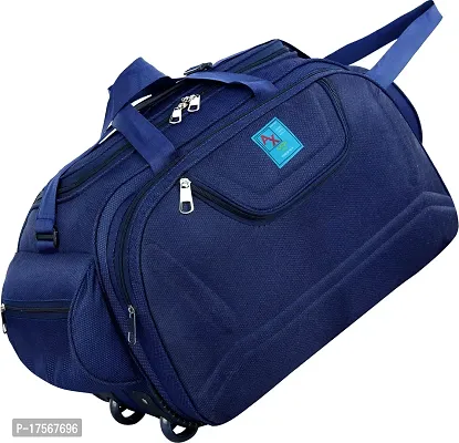 Epoch Nylon 55 litres Waterproof Strolley Duffle Bag- 2 Wheels - Luggage Bag - (Navy Blue)-thumb4