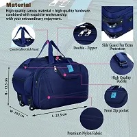 Epoch Nylon 55 litres Waterproof Strolley Duffle Bag- 2 Wheels - Luggage Bag - (Navy Blue)-thumb4