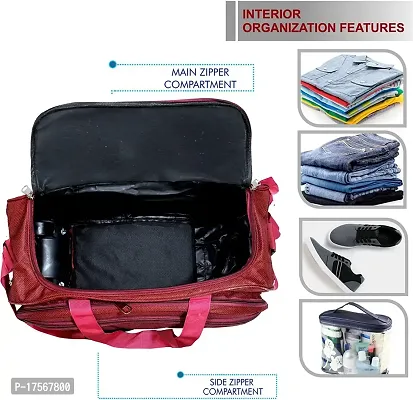 Duffle_PRO Nylon 55 litres Waterproof Strolley Duffle Bag- 2 Wheels - Luggage Bag (RED) ONE Size-thumb3