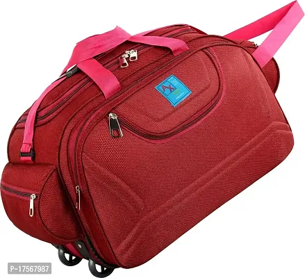 Epoch Nylon 55 litres Waterproof Strolley Duffle Bag- 2 Wheels - Luggage Bag - (RED) ONE Size-thumb5