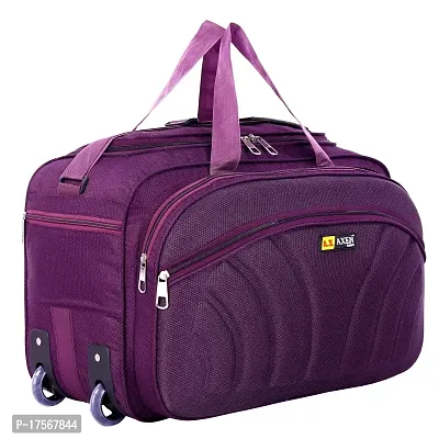 Duffle_PRO Nylon 55 litres Waterproof Strolley Duffle Bag- 2 Wheels - Luggage Bag (Purple)