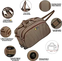 Duffle_PRO Nylon 55 litres Waterproof Strolley Duffle Bag- 2 Wheels - Luggage Bag (Brown) ONE Size-thumb4