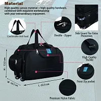 Epoch Nylon 55 litres Waterproof Strolley Duffle Bag- 2 Wheels - Luggage Bag - (Black)-thumb3