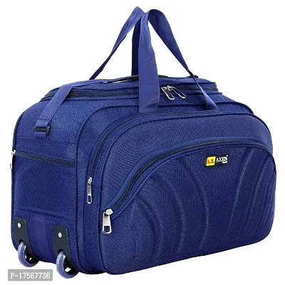 Duffle_PRO Nylon 55 litres Waterproof Strolley Duffle Bag- 2 Wheels - Luggage Bag (Navy Blue) ONE Size