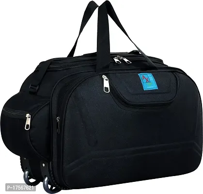 Epoch Nylon 55 litres Waterproof Strolley Duffle Bag- 2 Wheels - Luggage Bag - (Black)