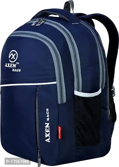 AXEN BAGS Laptop Backpack 34L Medium Laptop Backpack Water-Resistance For/Office Bag/School Bag/College Bag/Business Bag/Unisex Travel Backpack (Navy Blue)-thumb2