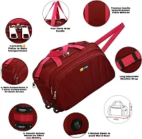 Duffle_PRO Nylon 55 litres Waterproof Strolley Duffle Bag- 2 Wheels - Luggage Bag (RED) ONE Size-thumb4