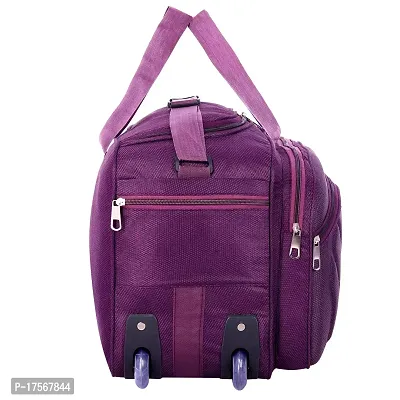 Duffle_PRO Nylon 55 litres Waterproof Strolley Duffle Bag- 2 Wheels - Luggage Bag (Purple)-thumb2