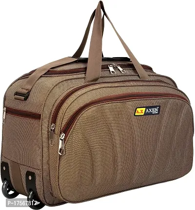 Duffle_PRO Nylon 55 litres Waterproof Strolley Duffle Bag- 2 Wheels - Luggage Bag (Brown) ONE Size
