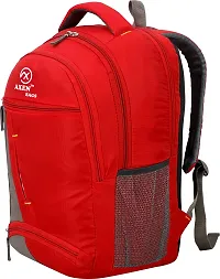 AXEN BAGS Laptop Backpack 30L Medium TRI-color Laptop Backpack Medium 30L Unisex College  School Bag (Red)-thumb1