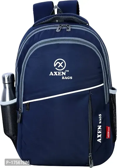 AXEN BAGS Laptop Backpack 34L Medium Laptop Backpack Water-Resistance For/Office Bag/School Bag/College Bag/Business Bag/Unisex Travel Backpack (Navy Blue)-thumb0