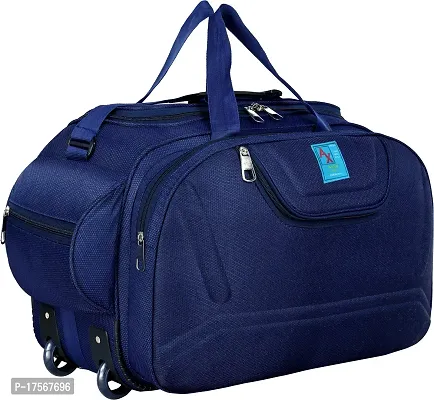 Epoch Nylon 55 litres Waterproof Strolley Duffle Bag- 2 Wheels - Luggage Bag - (Navy Blue)