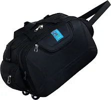 Epoch Nylon 55 litres Waterproof Strolley Duffle Bag- 2 Wheels - Luggage Bag - (Black)-thumb4