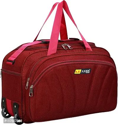 Duffle_PRO Nylon 55 litres Waterproof Strolley Duffle Bag- 2 Wheels - Luggage Bag (RED) ONE Size