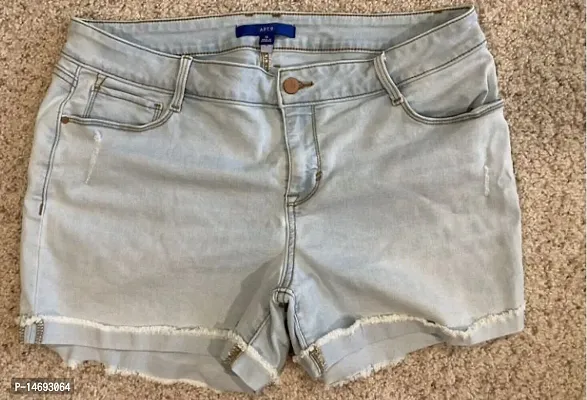 Stylish Fancy Denim Shorts For Women-thumb0