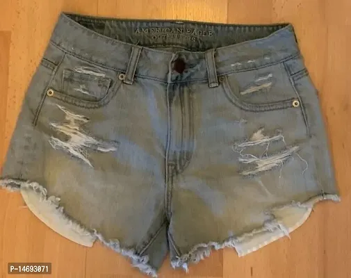 Stylish Fancy Denim Shorts For Women-thumb0