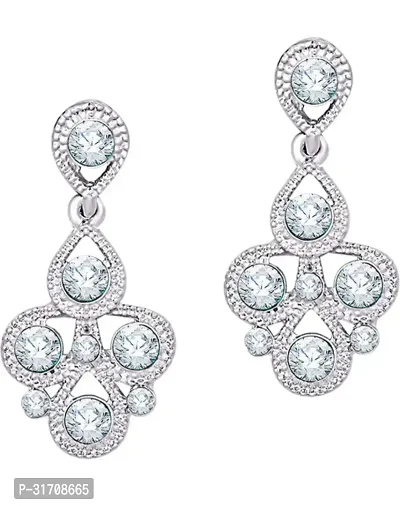 Stylish White Alloy American Diamond Jewellery Set For Women-thumb4