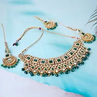 Stylish Green Alloy American Diamond Jewellery Set For Women-thumb3